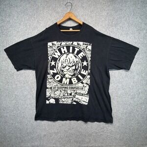 Vintage White Zombie Black Shirt Mens XXL Anvil Blue Bar‎ Metal 90s